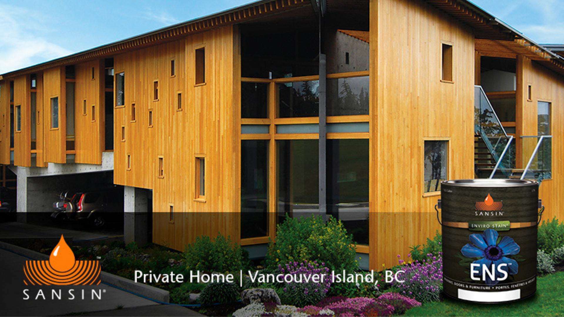 Exterior wood stain building